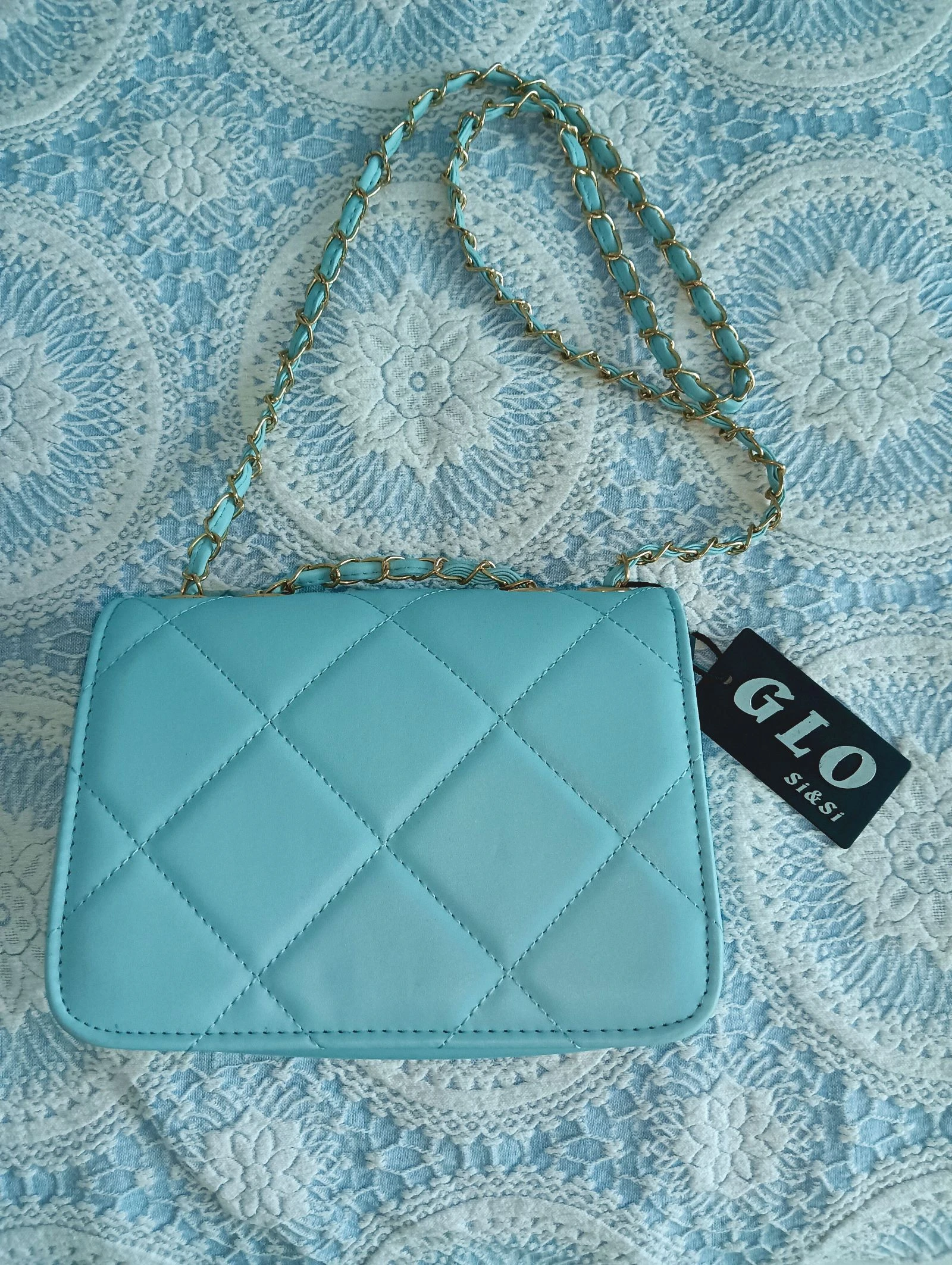 Turquoise Quilted Shoulder Bag – photo 2